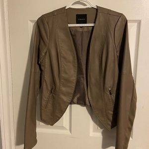 Blush leather blazer